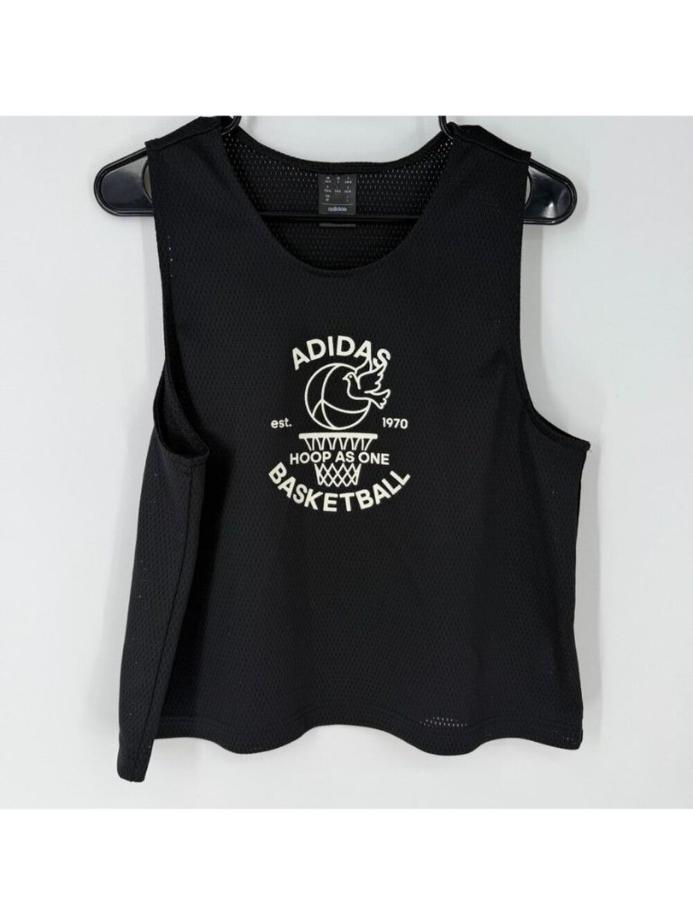 Adidas Women's Black Hoop as One Basketball Mesh Tank Top - Size S